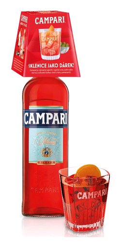 Campari Bitter se sklenikou  0.7l