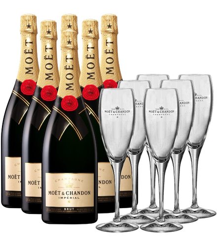 Moet &amp; Chandon Imperial brut se sklenikama  6x0.75l