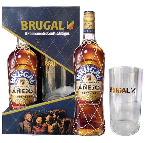 Brugal Anejo Superior se sklenikou  0.7l