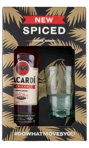 Bacardi Spiced se sklenikou  0.7l