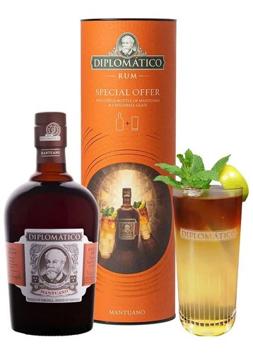 Rum Diplomatico Mantuano + sklo long  40%0.70l