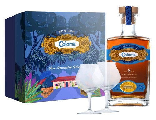 Rum Coloma 8y + 2 sklenice  gB 40%0.70l