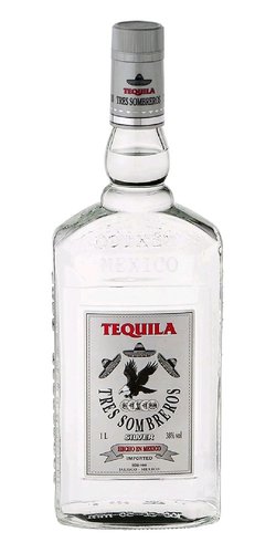 Tres Sombreros Silver Tequila  1l