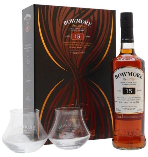 Bowmore 15y Sherry Cask se skleničkama  0.7l