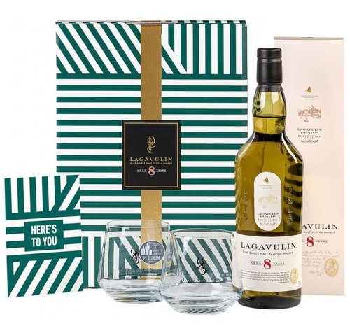 Lagavulin 8y se skleničkama  0.7l