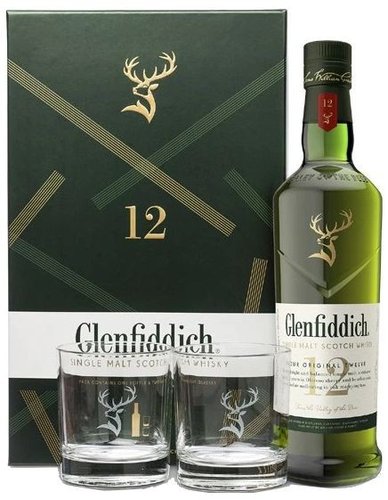 Glenfiddich 12y se dvma sklenikama  0.7l