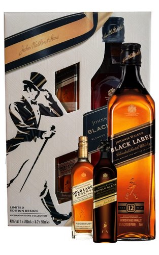 Johnnie Walker Black label + 2mini   0.8l