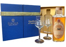 Sibona Grappa Riserva Sauternes cask se sklenikama  0.5l