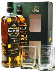 Bushmills 10y + 2 skleniky  0.7l